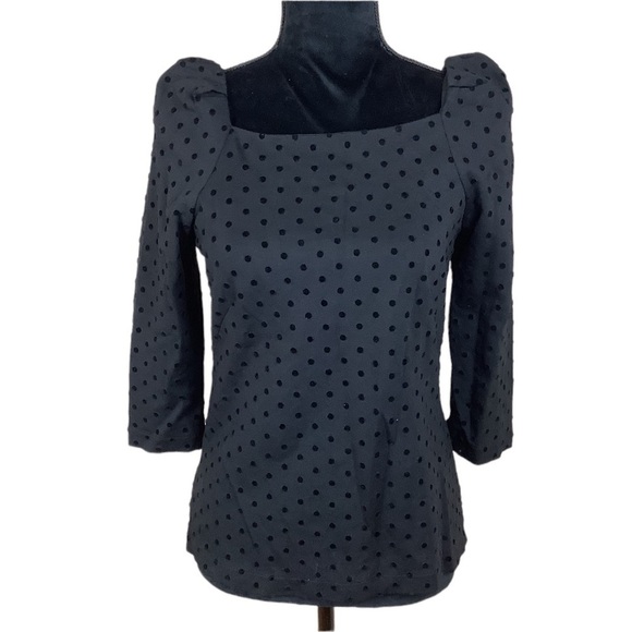 ANN TAYLOR VELVET DOT TOP - Picture 2 of 6